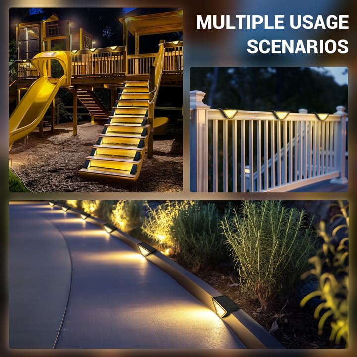 PATIOWIN solar deck light with IP65 waterproof rating improves outdoor ambience and durability.
