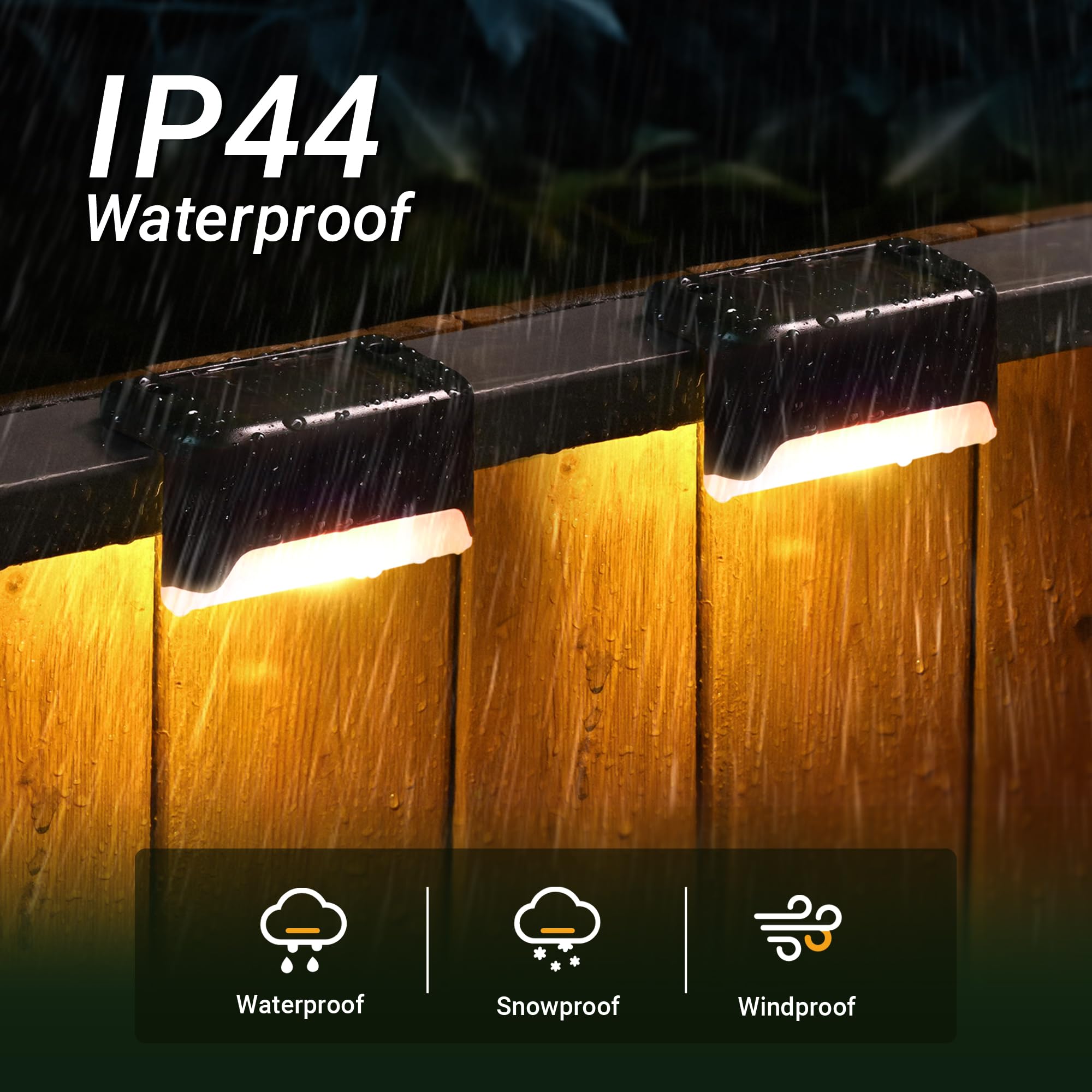 PATIOWIN solar fence light creates ambient glow along fences for easy wayfinding.