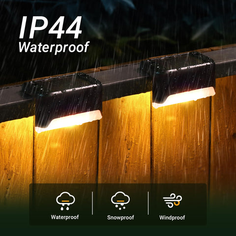 PATIOWIN solar fence light creates ambient glow along fences for easy wayfinding.