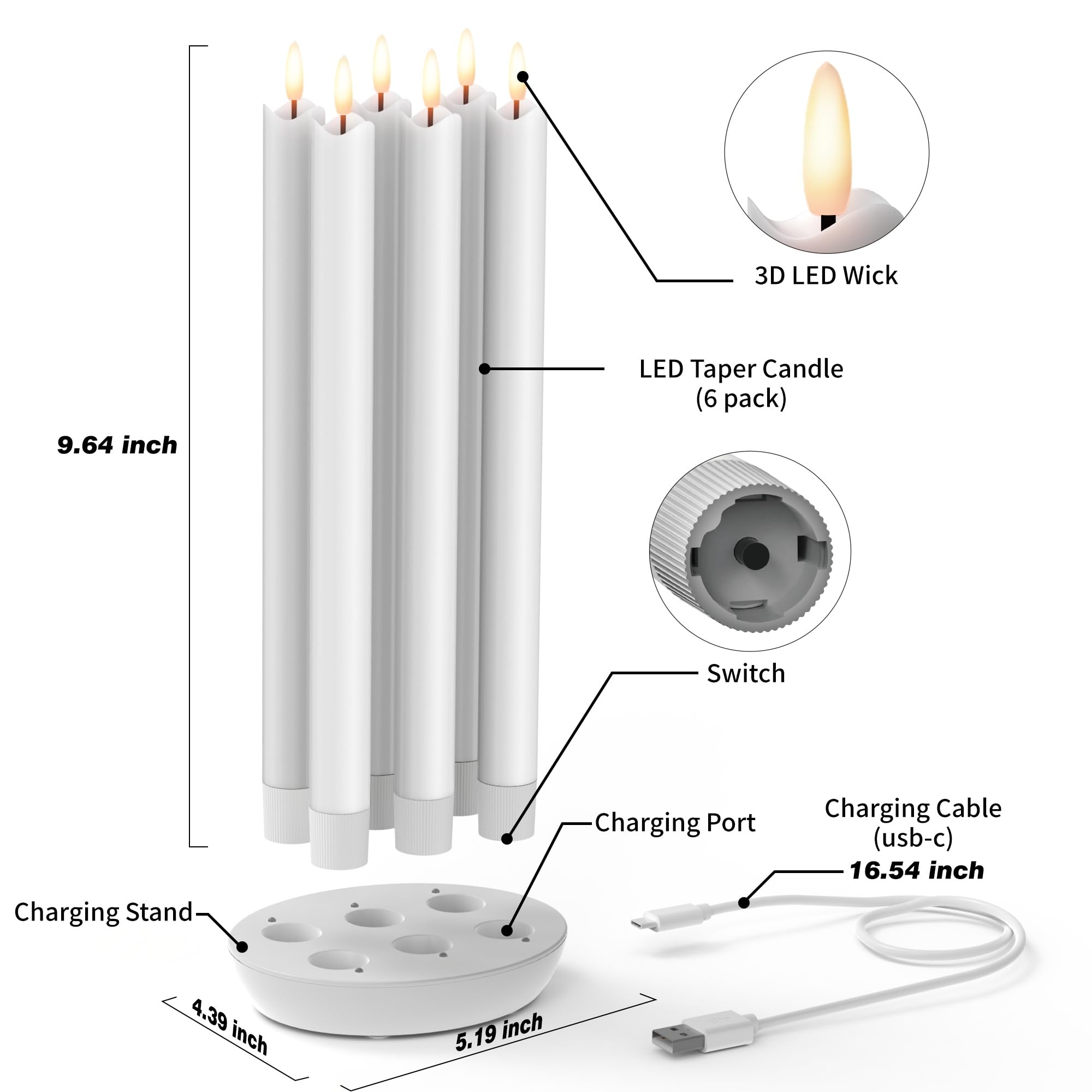 Patiphan USB-C charging cable keeps candles ready for events.