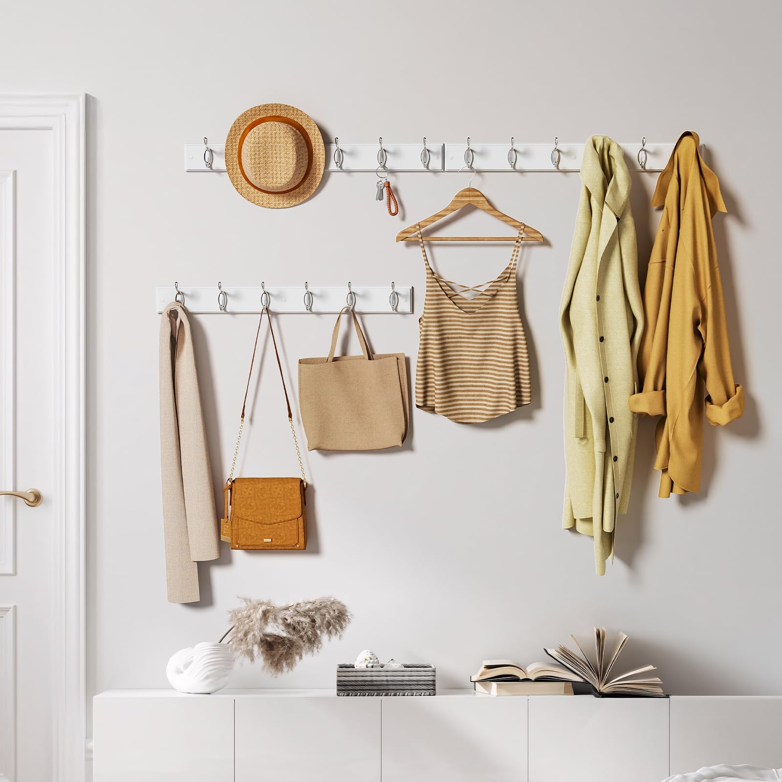 Patouque wall-mounted rack for jackets, bags, hats and accessories