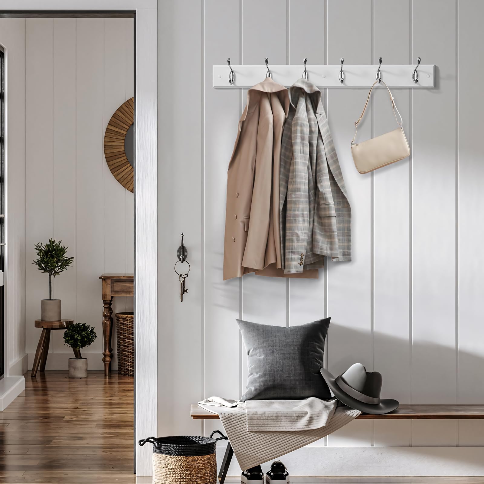 Patouque coat rack in entryway or hallway for convenient storage