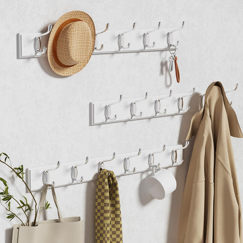 Patouque coat rack six silver swan hooks for jackets and bags