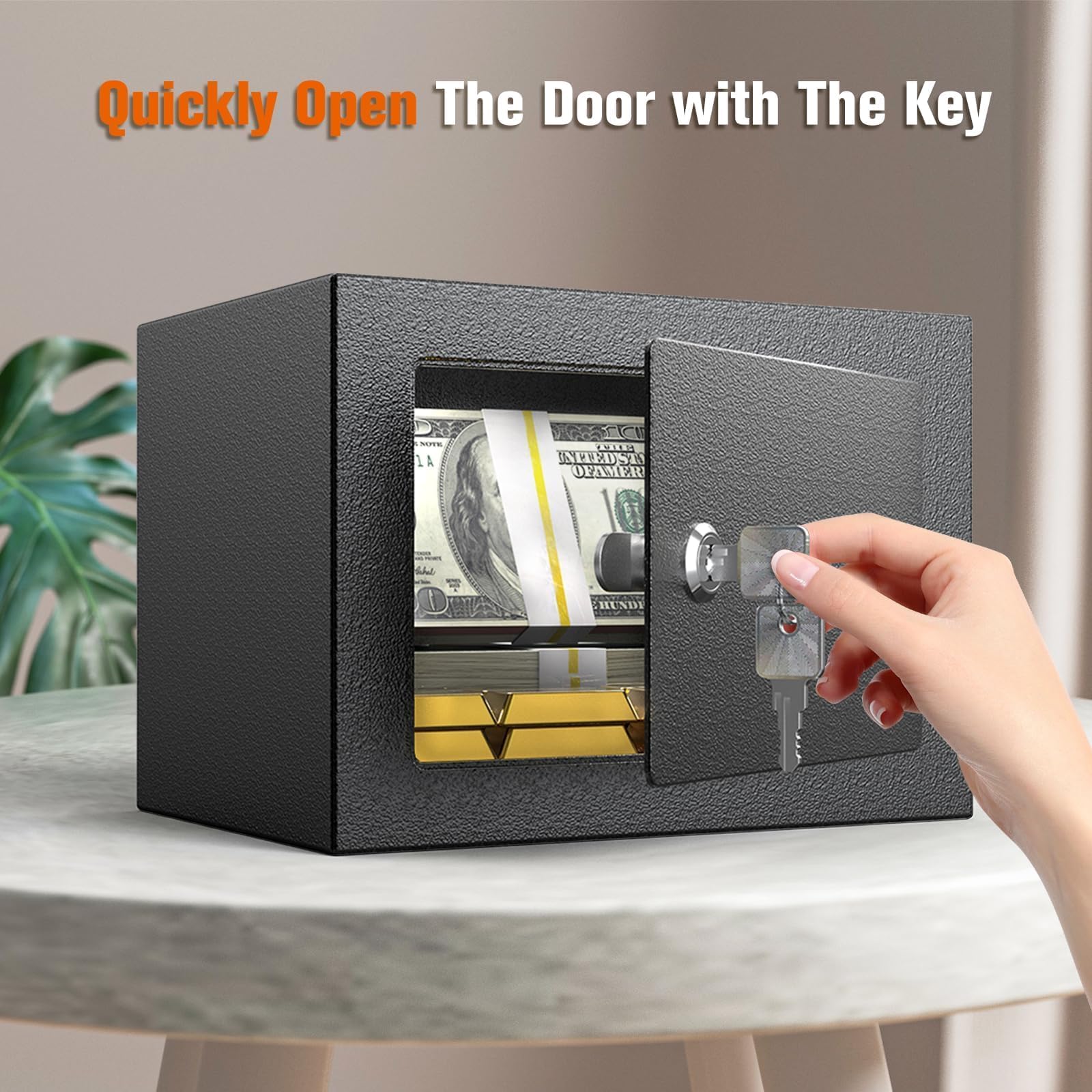 PATRON Small Safe Box wall mounting holes for secure placement