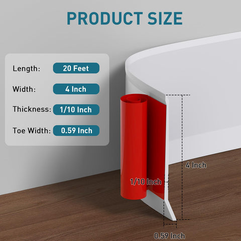 PATTENGO 4-inch vinyl baseboard material offers durable, flexible corners