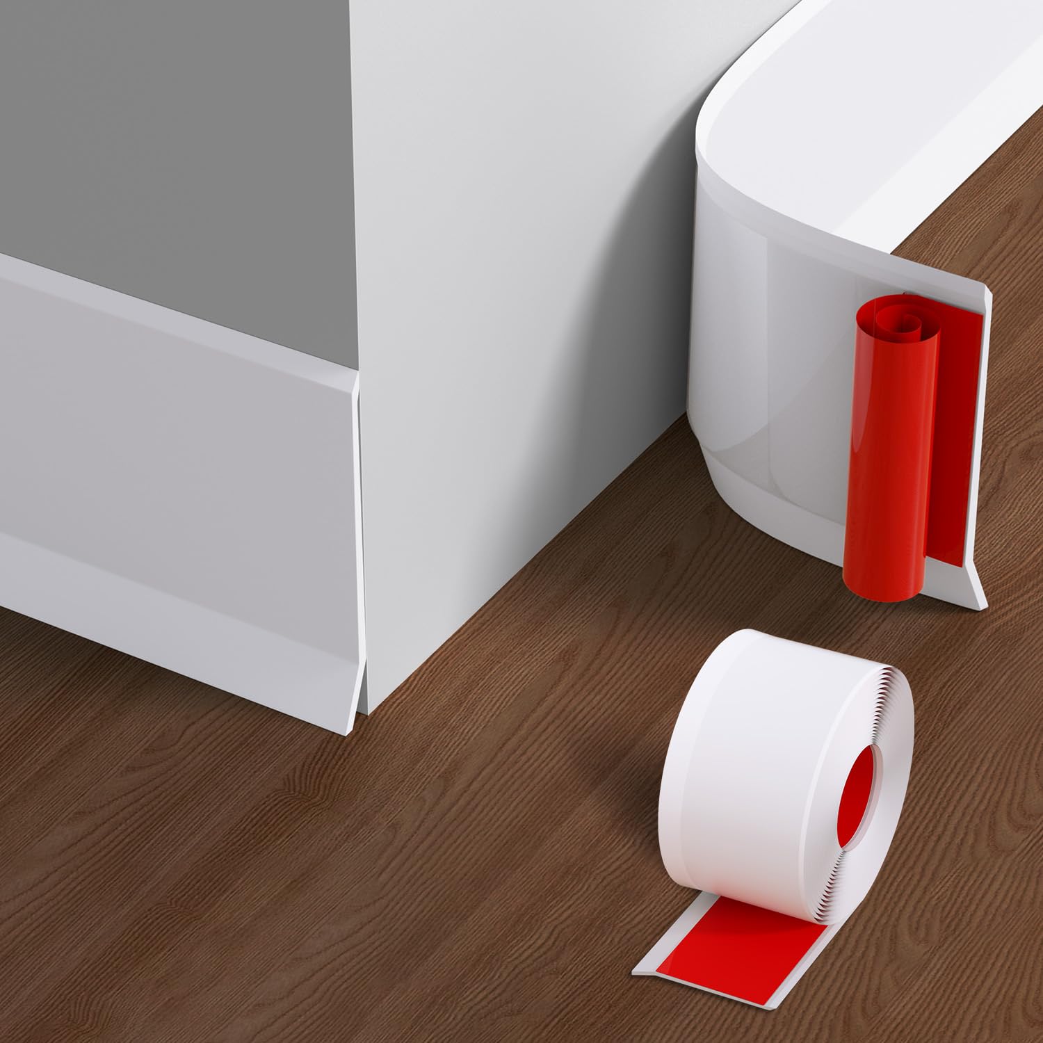 PATTENGO baseboard trim wide adhesive back enables fast, secure installation