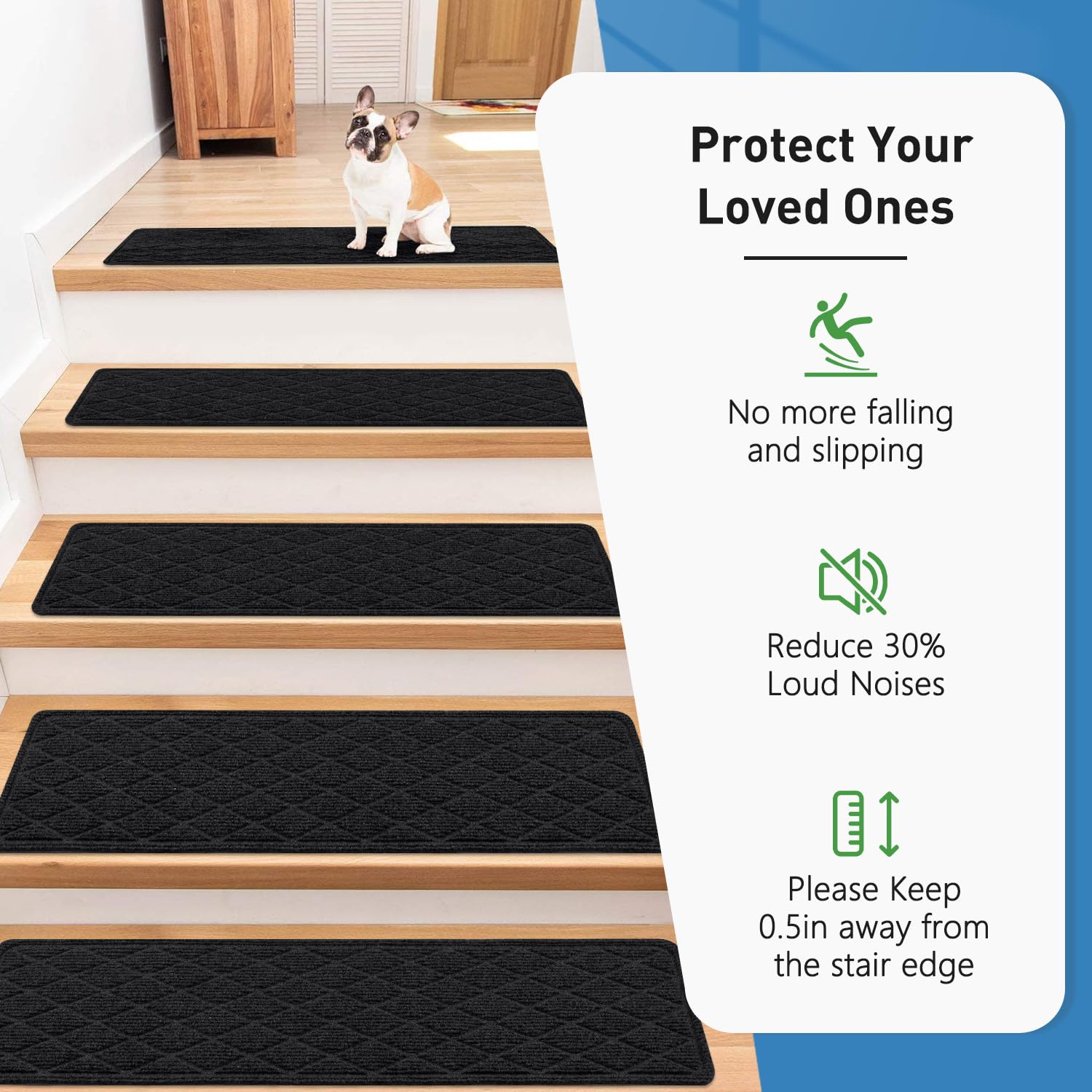 PATTENGO peel-and-stick installation demo on wooden steps