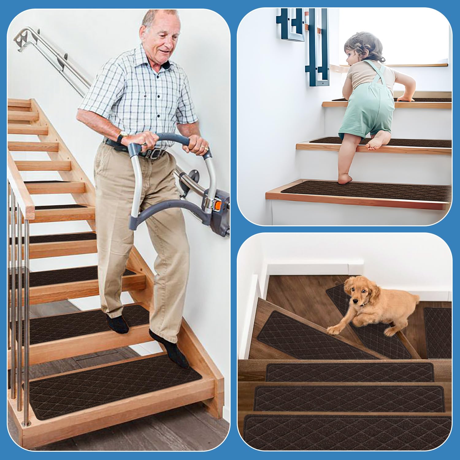PATTENGO pet-friendly stair treads provide reliable grip for pets