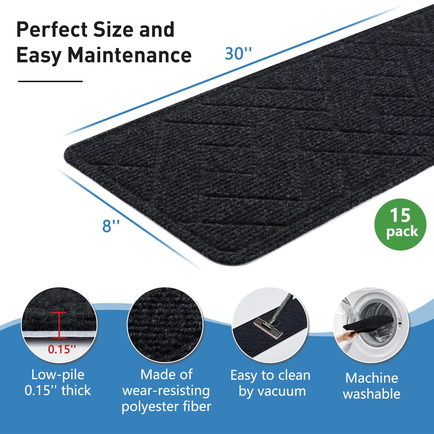PATTENGO 8x30-inch treads reduce noise and boost comfort.