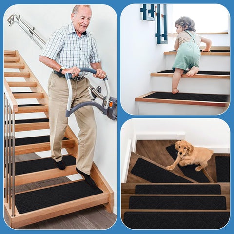 PATTENGO polyester with TPR backing protects stairs daily use.