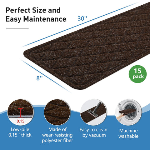 PATTENGO washable stair treads are reusable and stain resistant