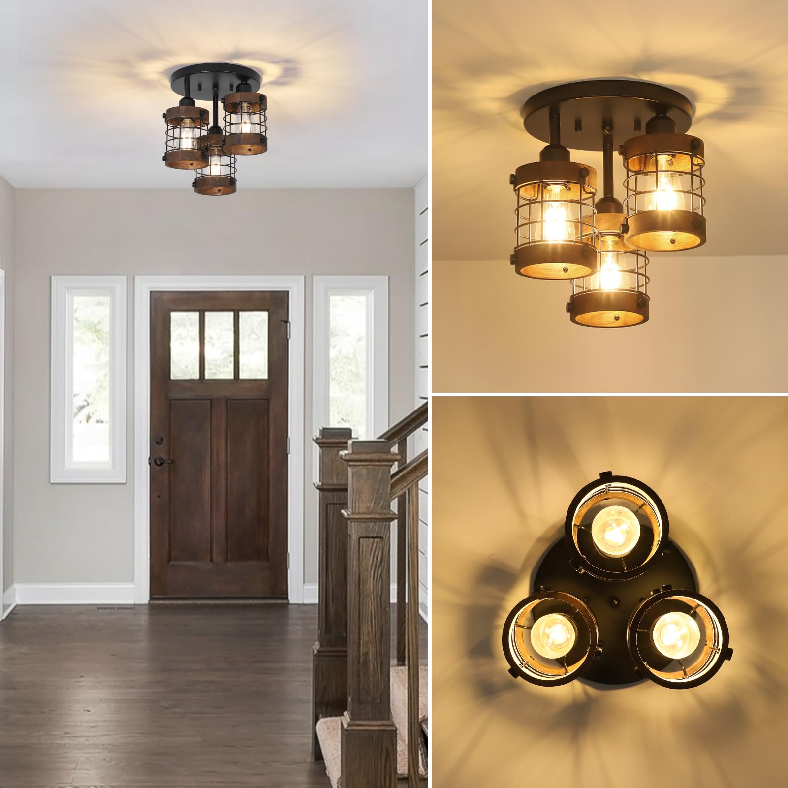 PAUFUL black hallway light fixture highlighting modern industrial style