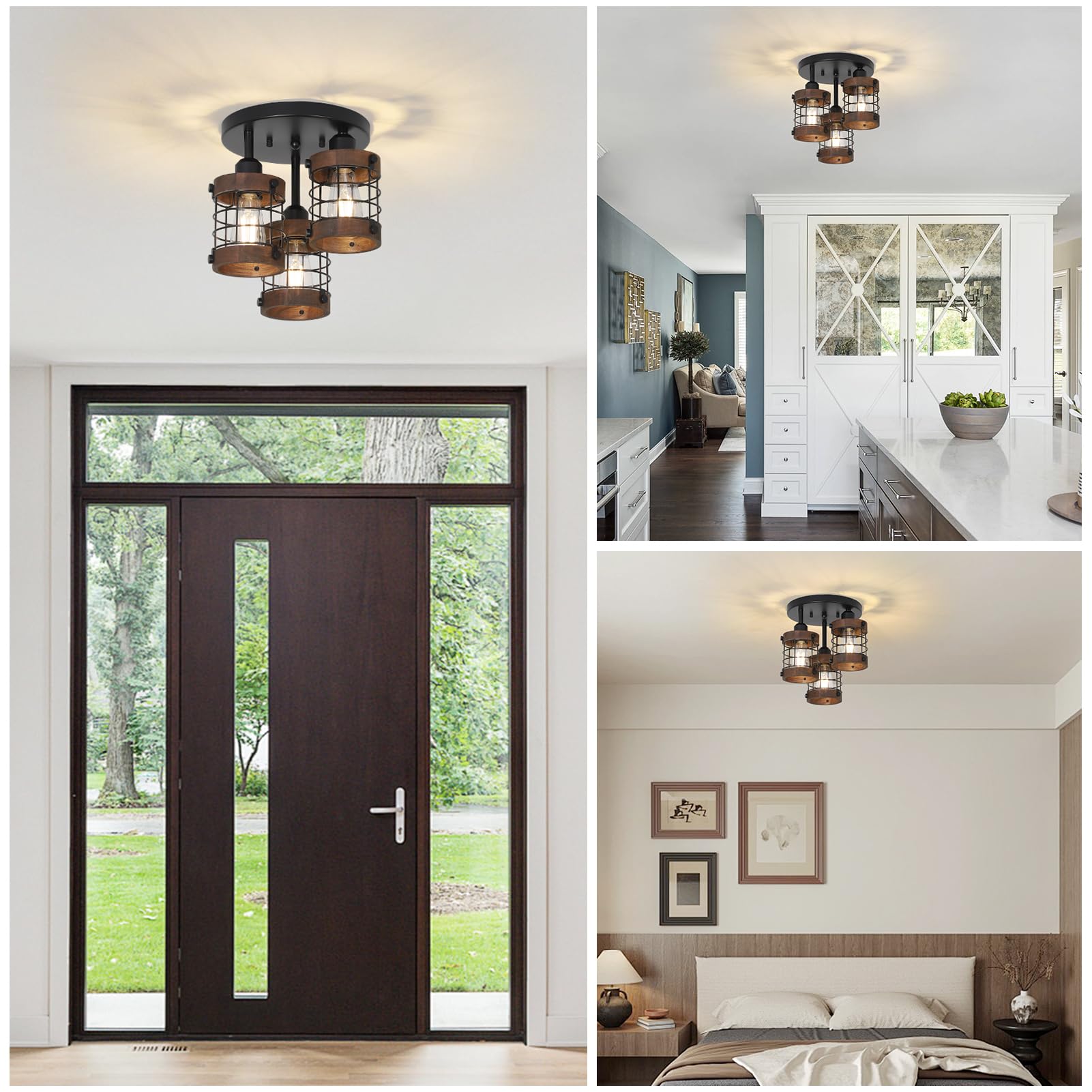 PAUFUL easy install ceiling light for fast setup