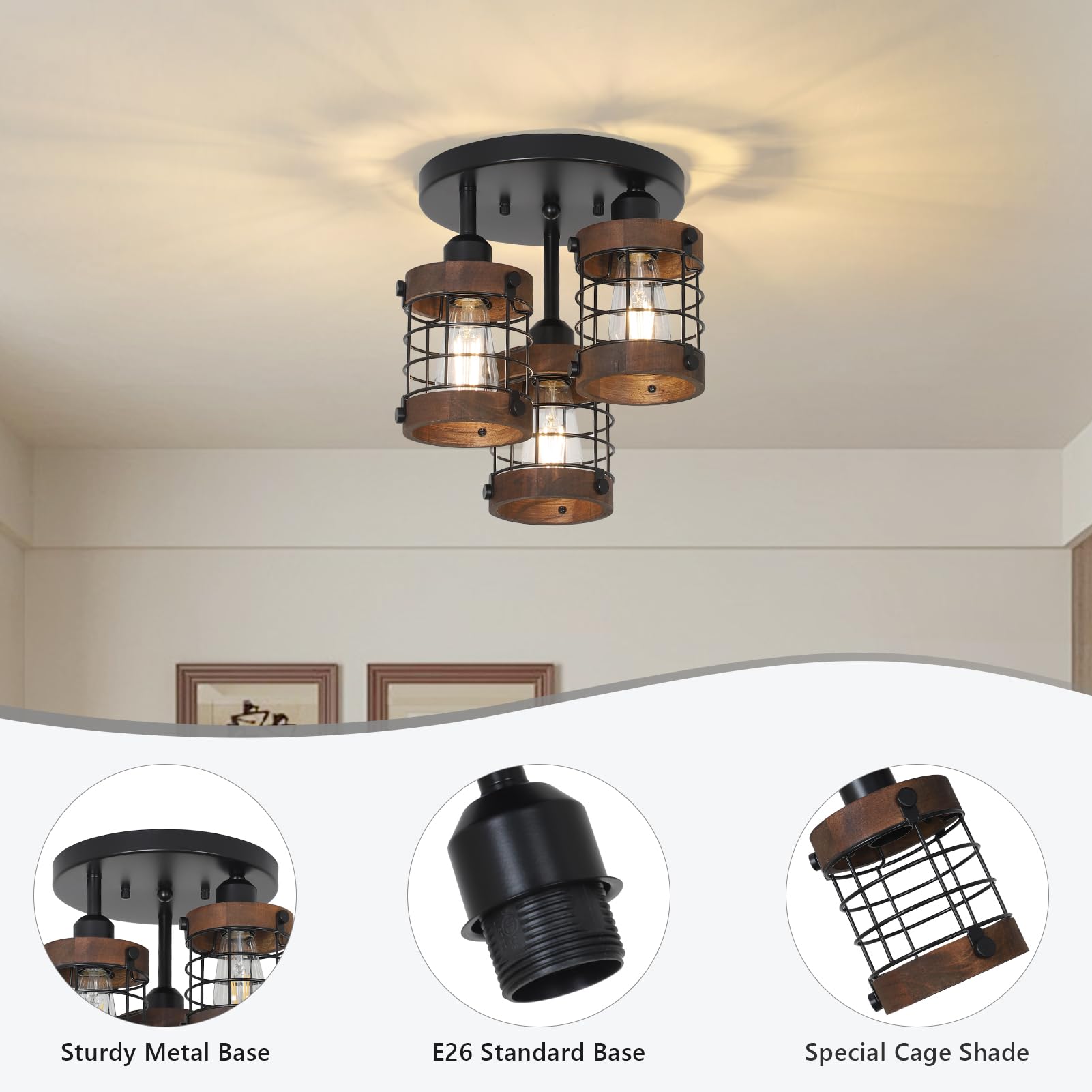 PAUFUL wooden cage shade detail enhances warm ambient lighting
