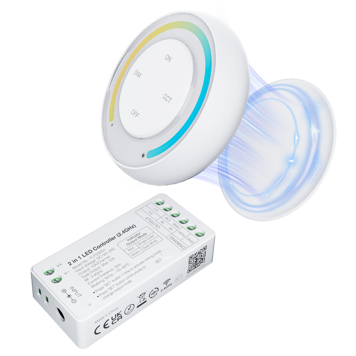 PAUTIX 2in1 LED controller panel dimmer with magnetic touch for precise brightness.