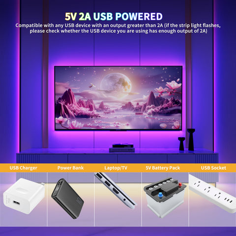 PAUTIX 3m self-adhesive RGB strip for easy, secure mounting on clean surfaces.
