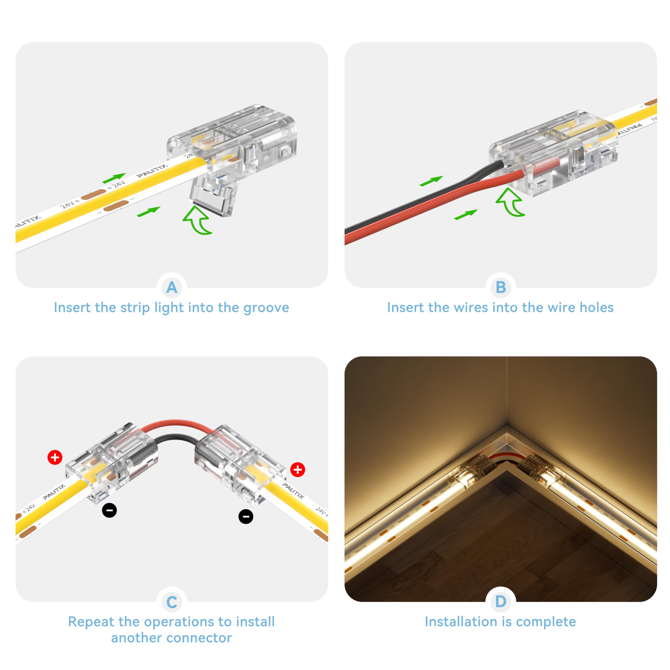 PAUTIX gapless press-fit connectors enabling stable lighting setup