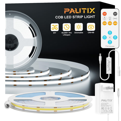 PAUTIX COB LED strip under cabinet lighting for precise color and brightness