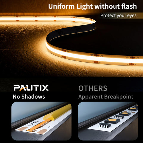 PAUTIX COB LED strip with 180-degree beam for wide-area coverage