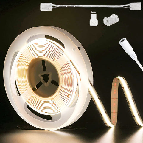 PAUTIX COB LED strip 20ft provides ambient lighting with even brightness.