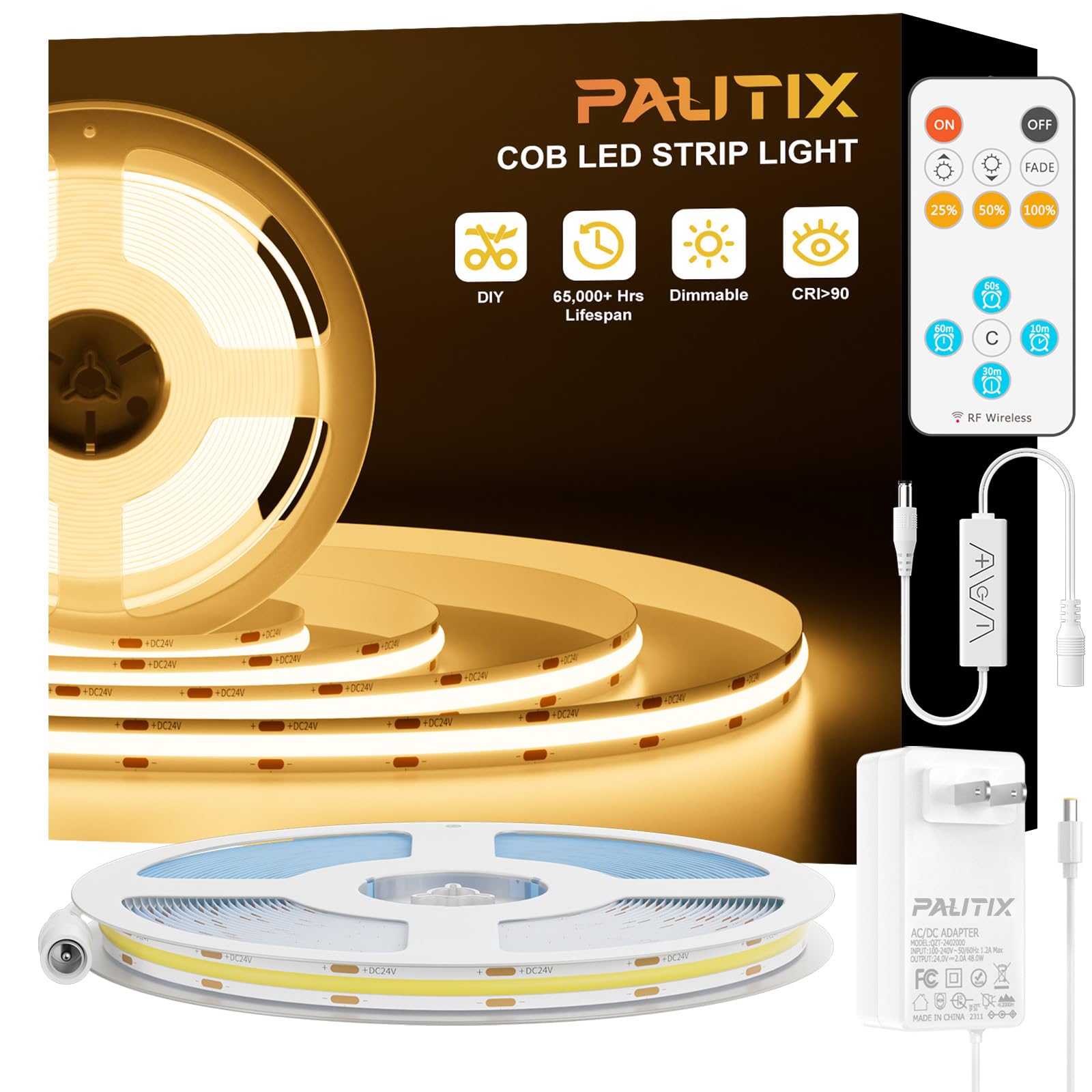 PAUTIX COB LED strip along a long hallway provides even, bright illumination.