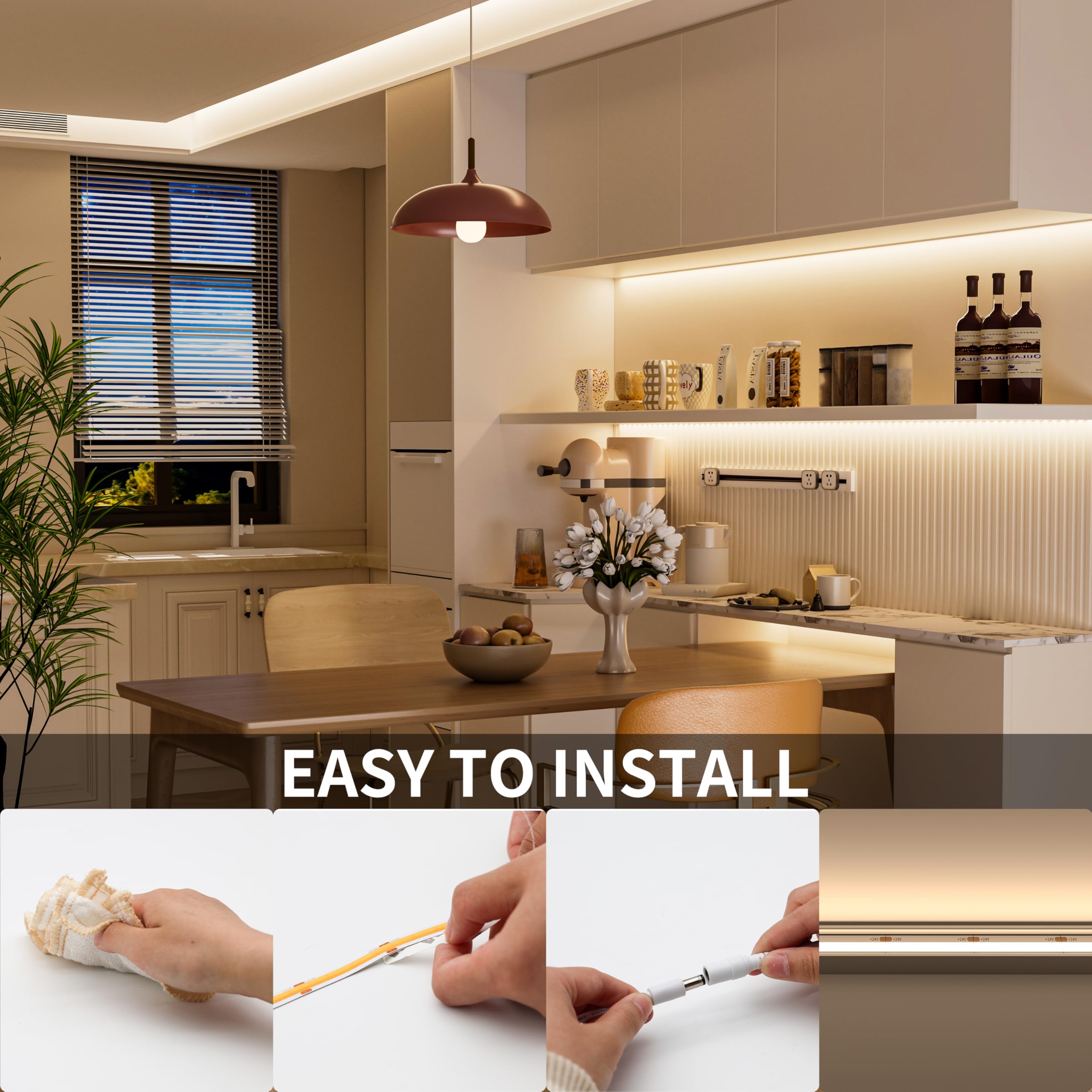 PAUTIX COB LED strip ideal for kitchen cabinets and wardrobes.