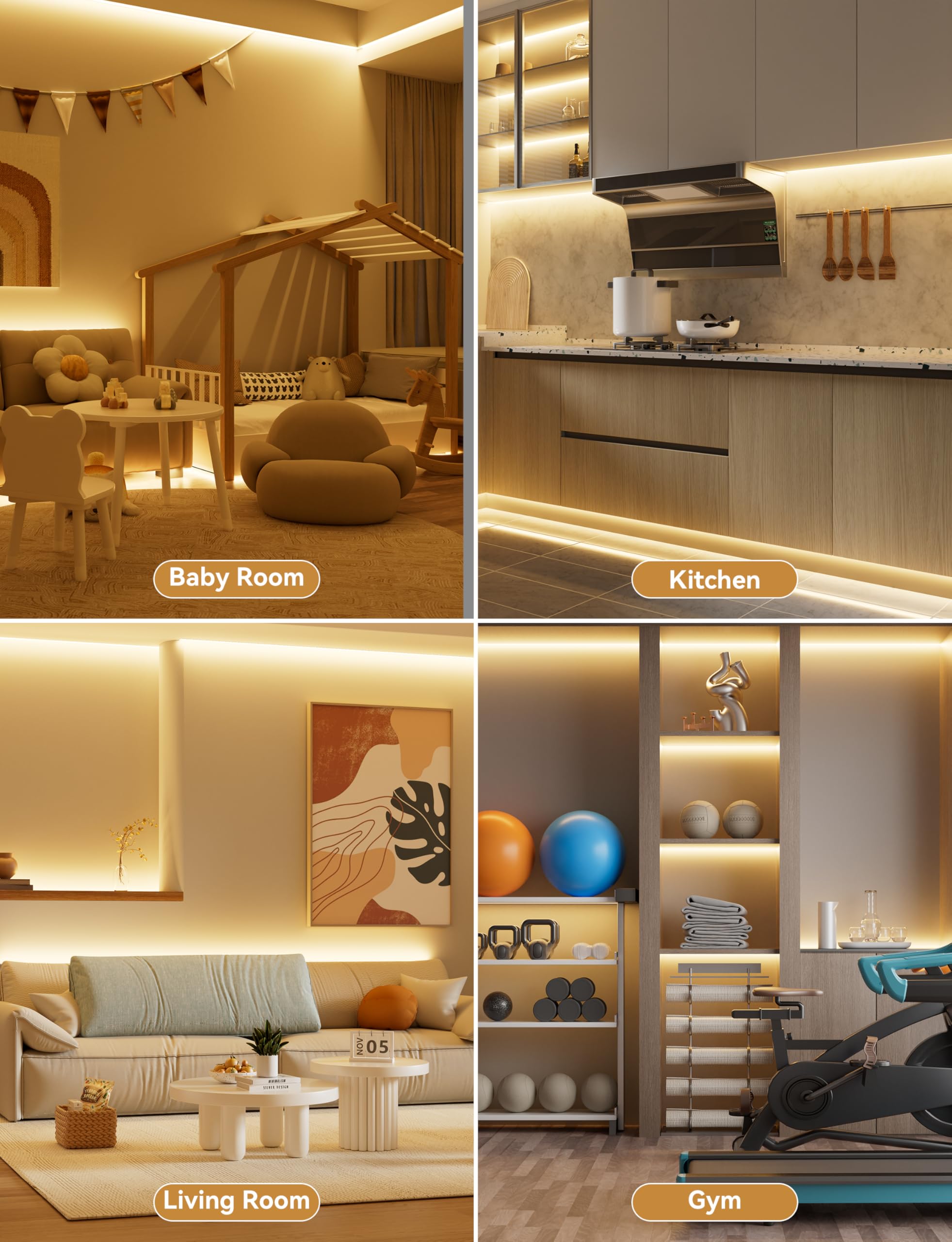 PAUTIX COB LED strip with strong adhesive back for secure mounting.