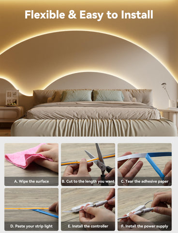 PAUTIX COB LED strip in kitchen setting for bright, even illumination.