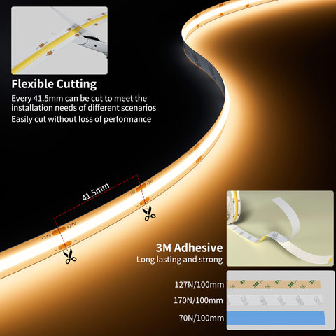 PAUTIX COB LED strip safe to touch for households and kids