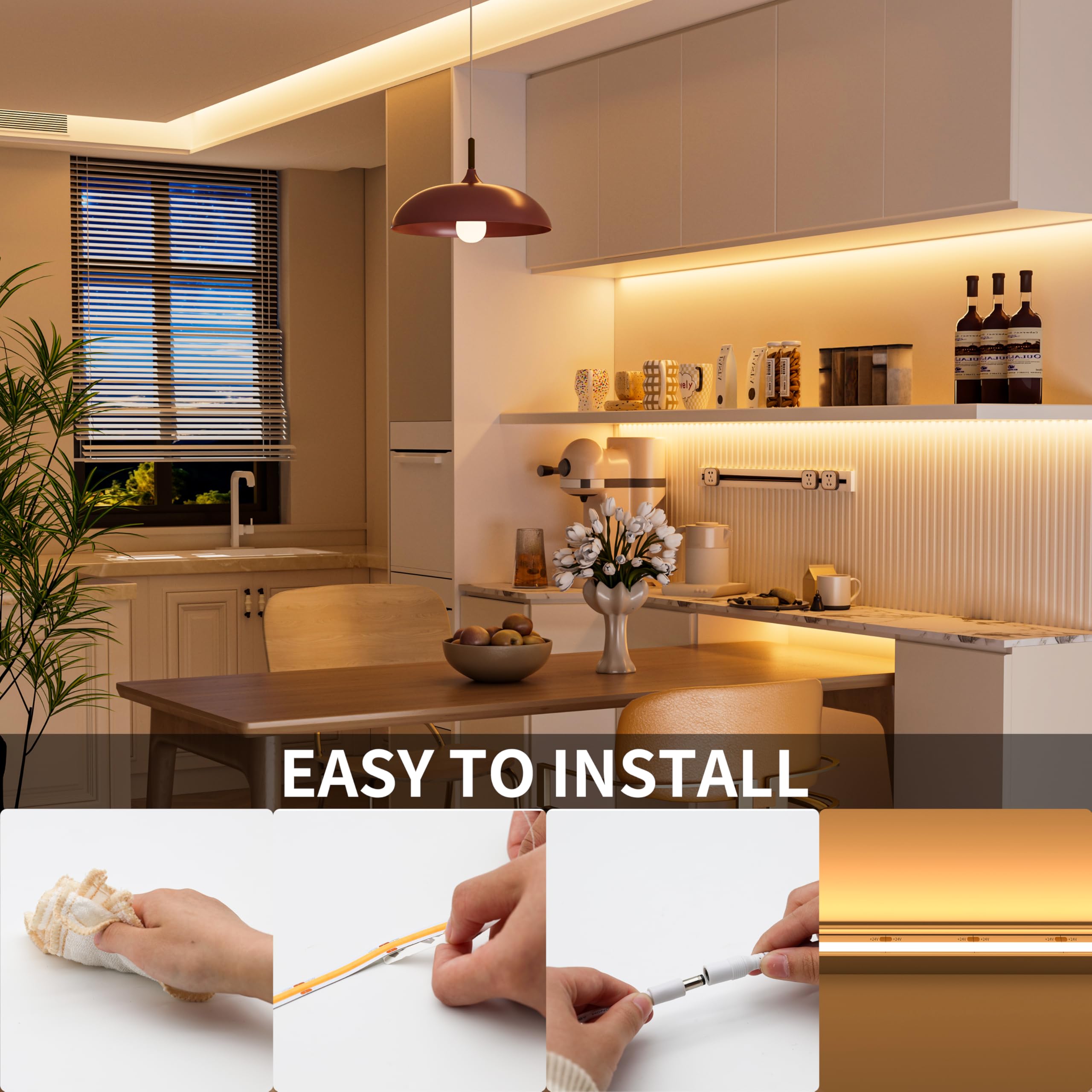 PAUTIX COB LED strip used as TV backlight for ambient glow
