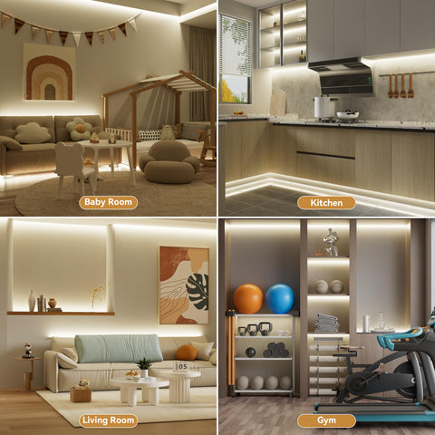 PAUTIX COB LED strip under-shelf lighting highlights items softly