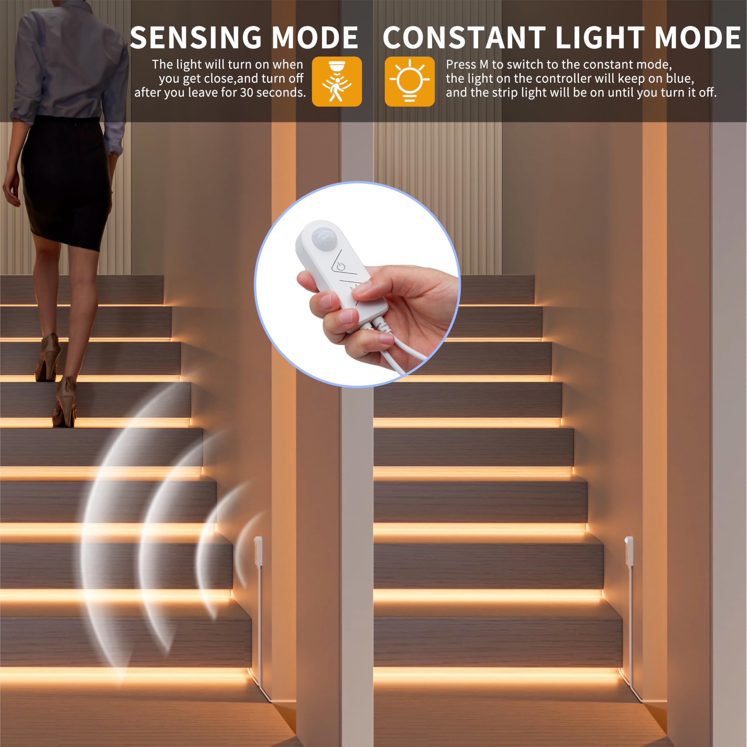 PAUTIX COB LED strip in 2700K warm white creating cozy ambience
