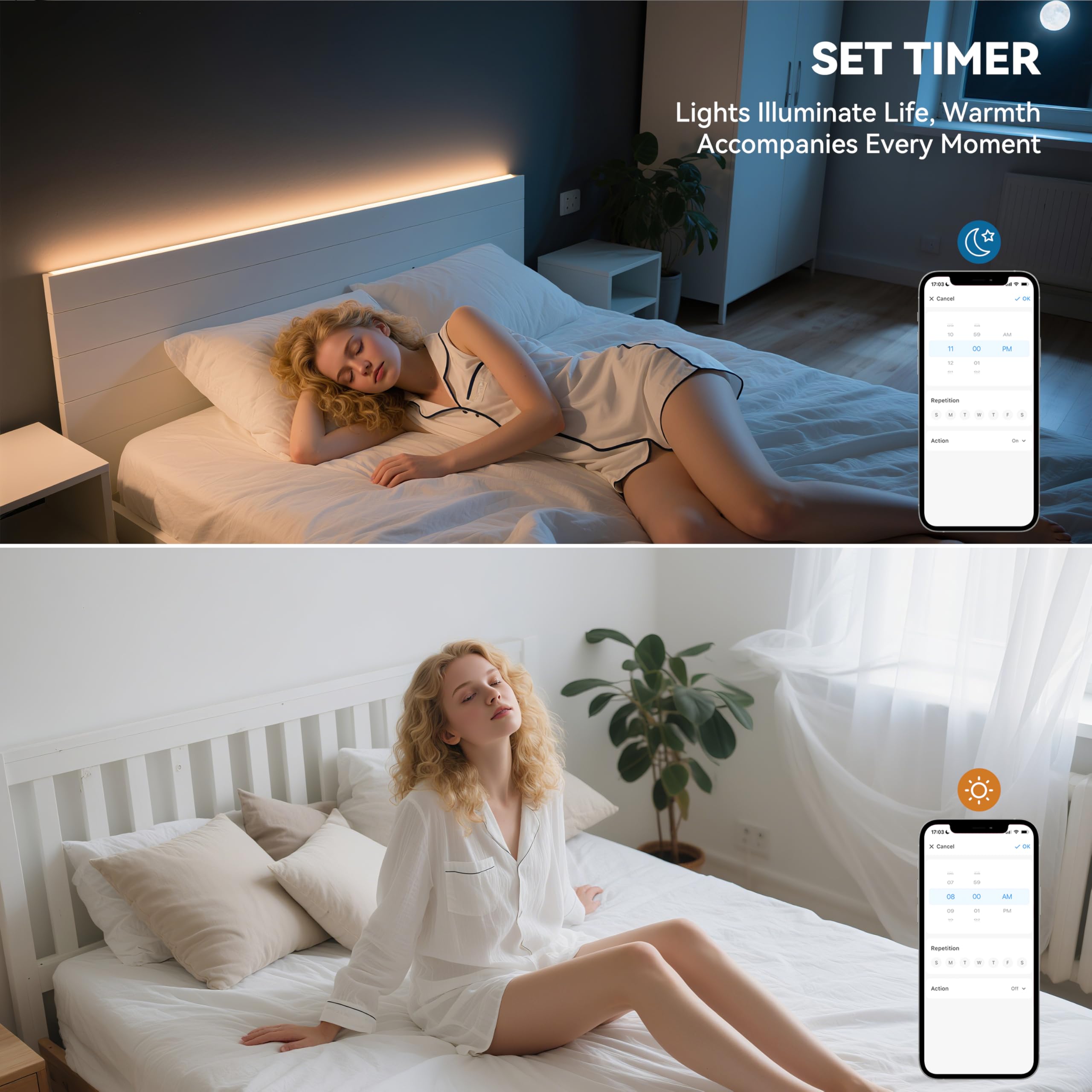 PAUTIX COB LED strip music mode reacts to ambient sound