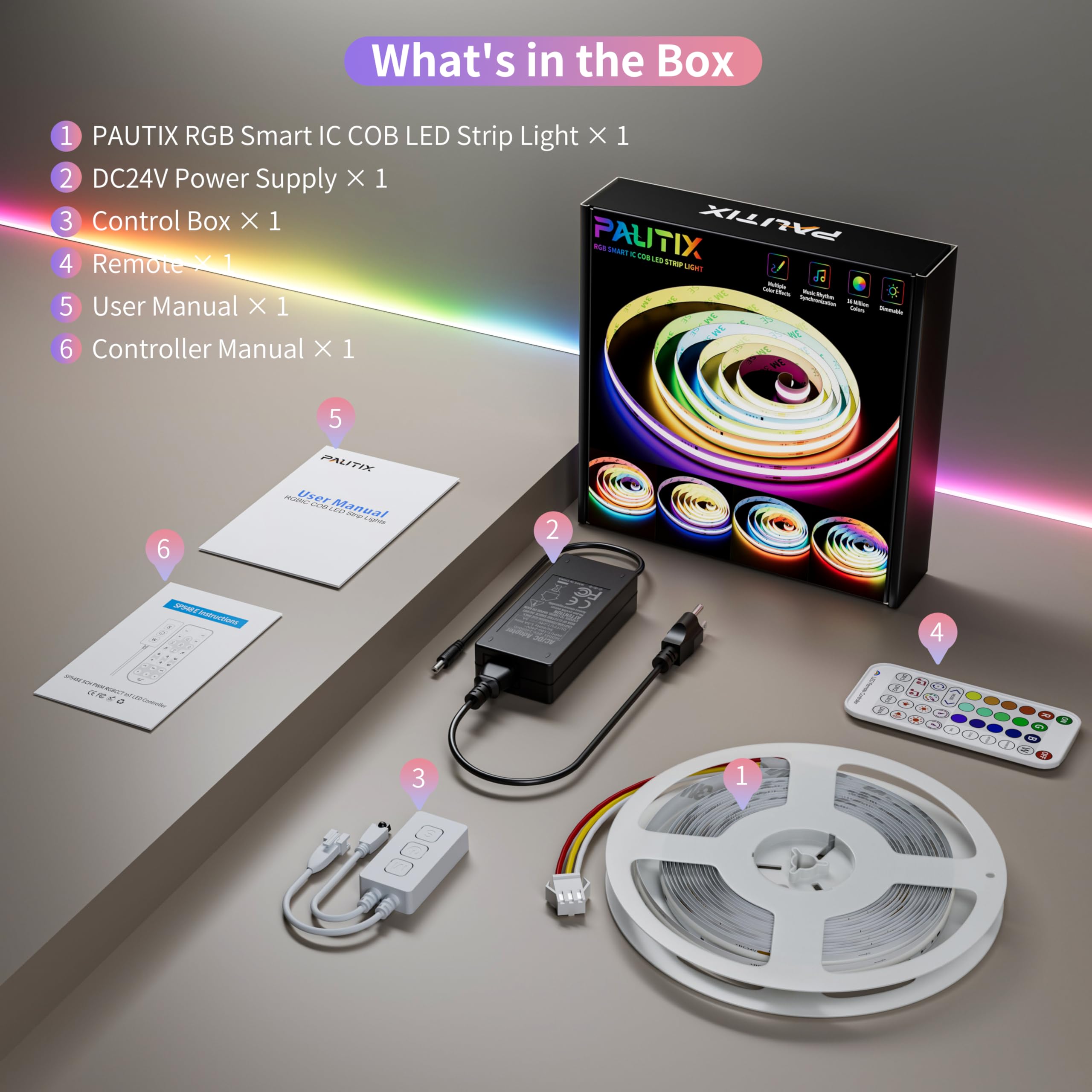 PAUTIX dynamic color effects like rainbow waves