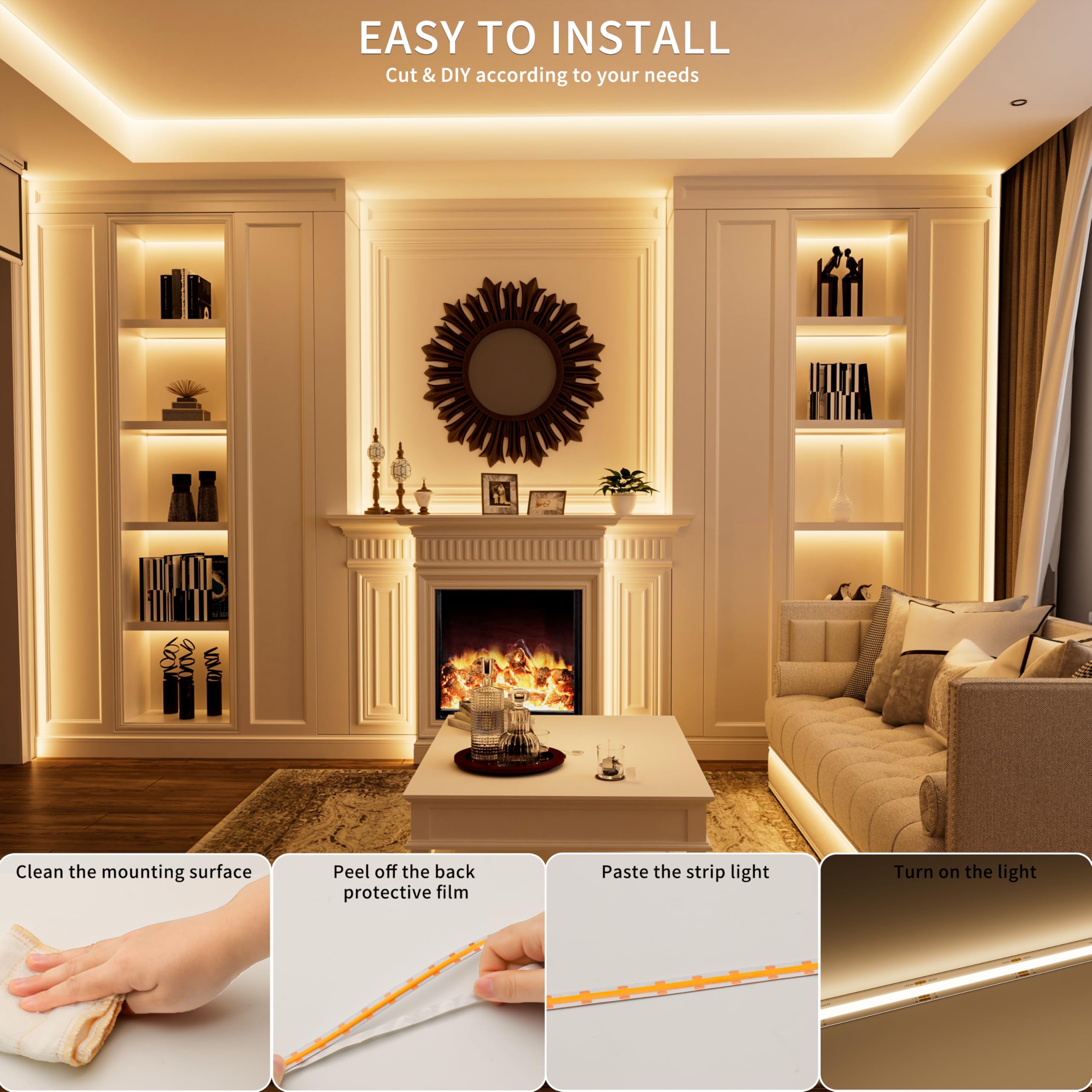 PAUTIX kitchen-shelf-display captures bright, even accent lighting.