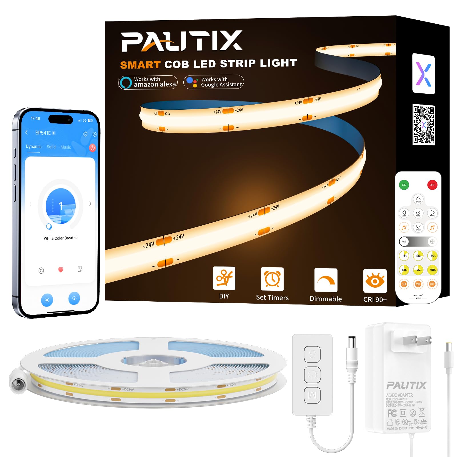 PAUTIX LED strip warm white 20ft lighting for cozy ambience and task illumination