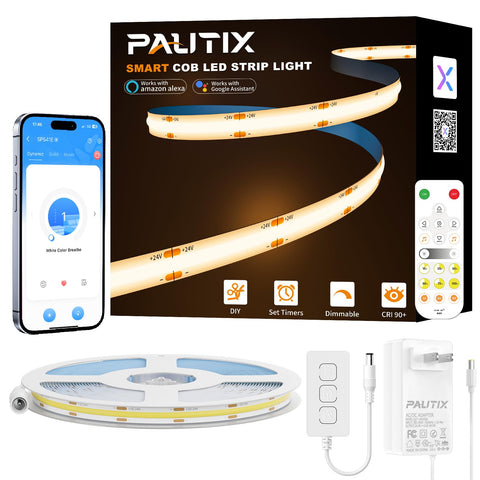PAUTIX LED strip warm white 20ft lighting for cozy ambience and task illumination