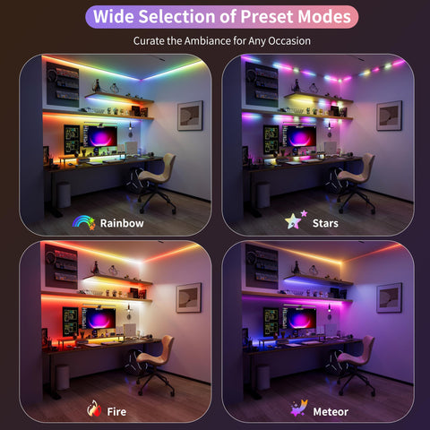 PAUTIX RGB strip creates cozy multicolor bedroom ambiance