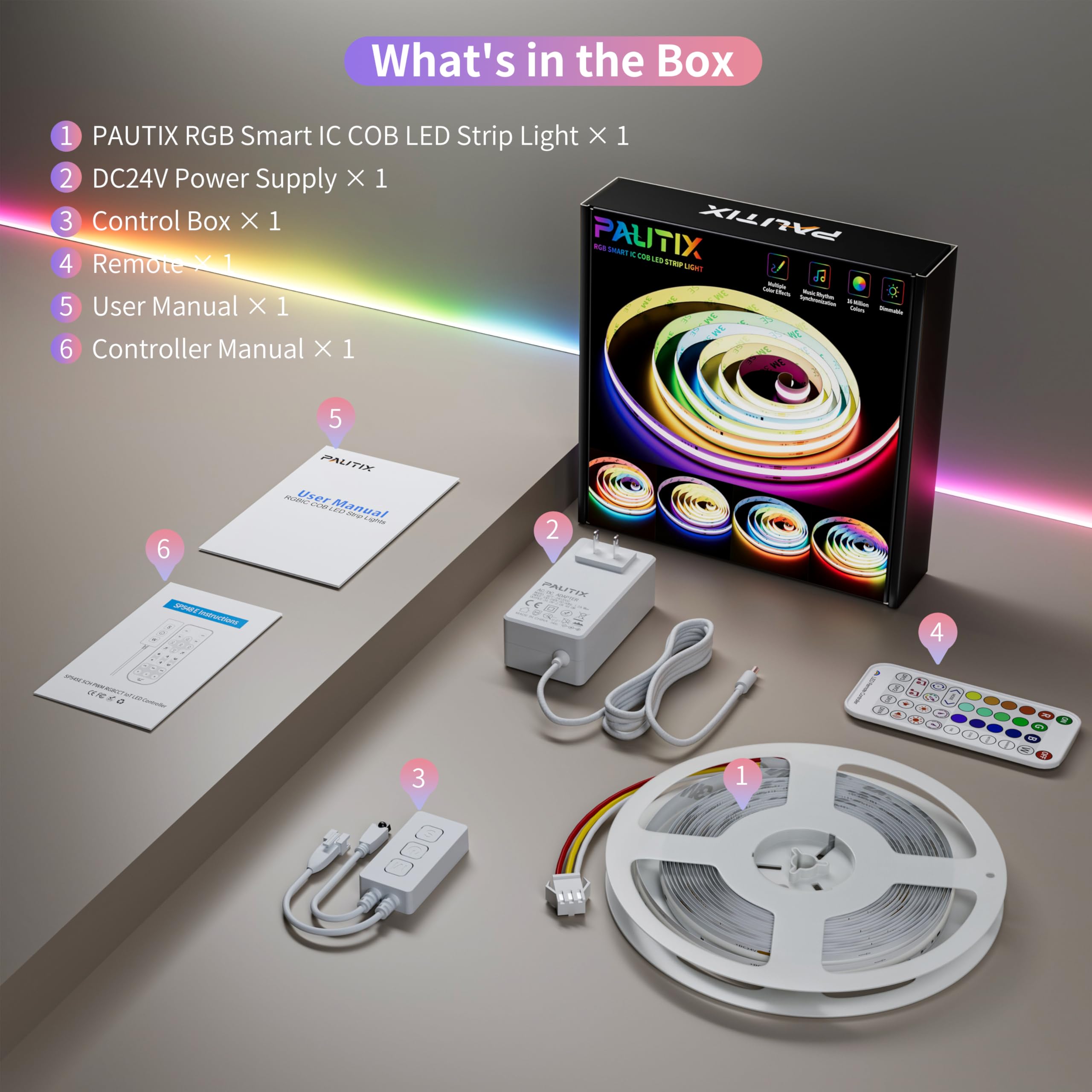 PAUTIX 24V controller and power supply included in the kit