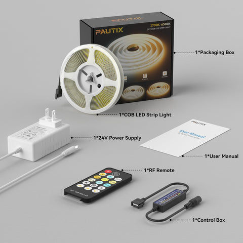 PAUTIX under-cabinet LED strip illuminating a kitchen workspace