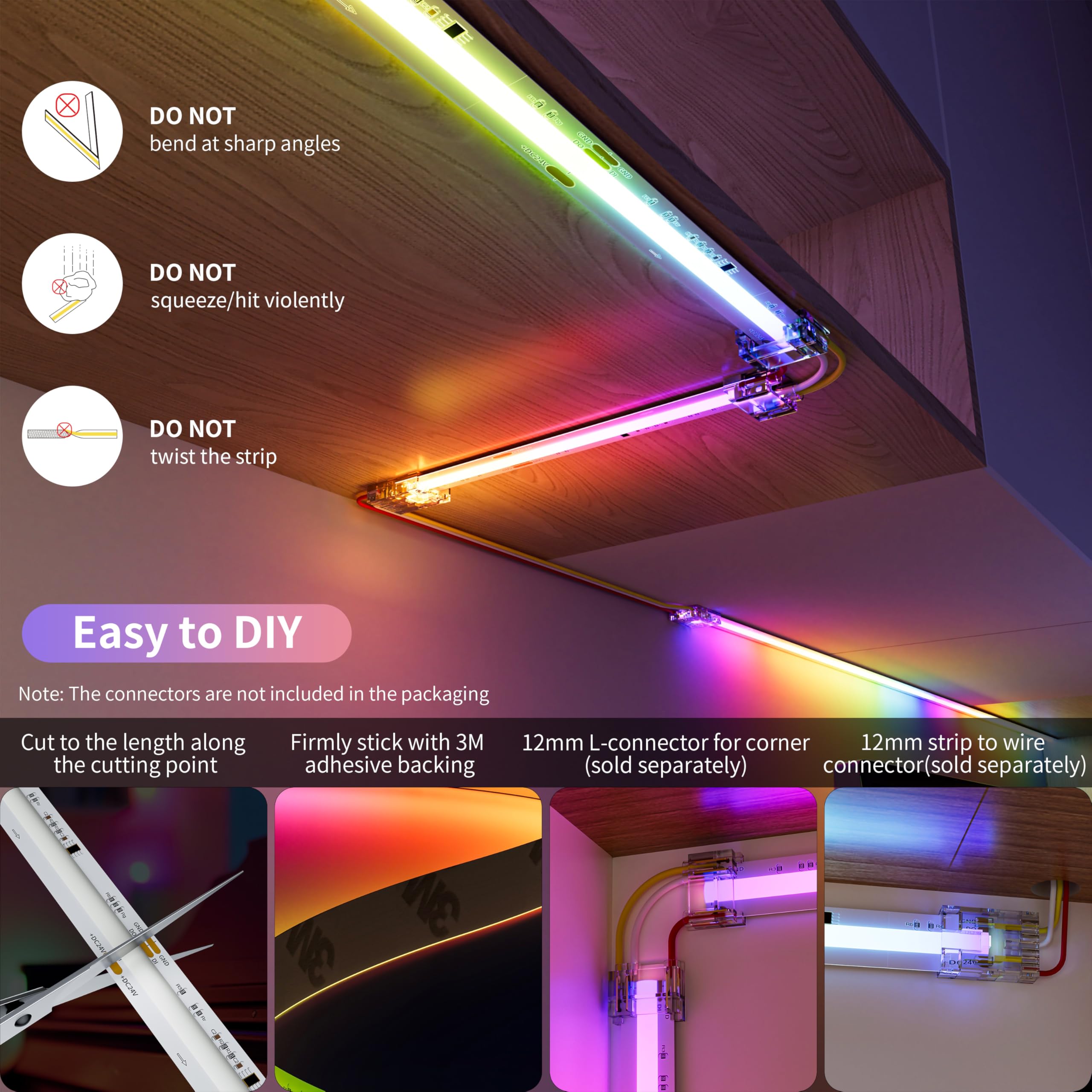 PAUTIX wide-angle COB LED strip for broad glow