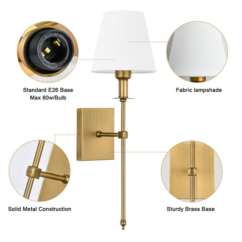 Pauwer antique brass finish slim wall sconces highlighting vintage charm