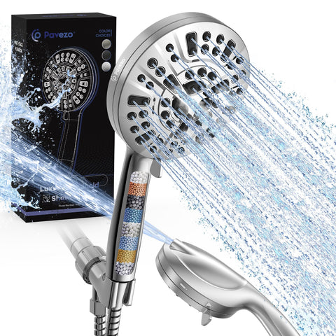 Pavezo high pressure shower head front view for powerful cleansing