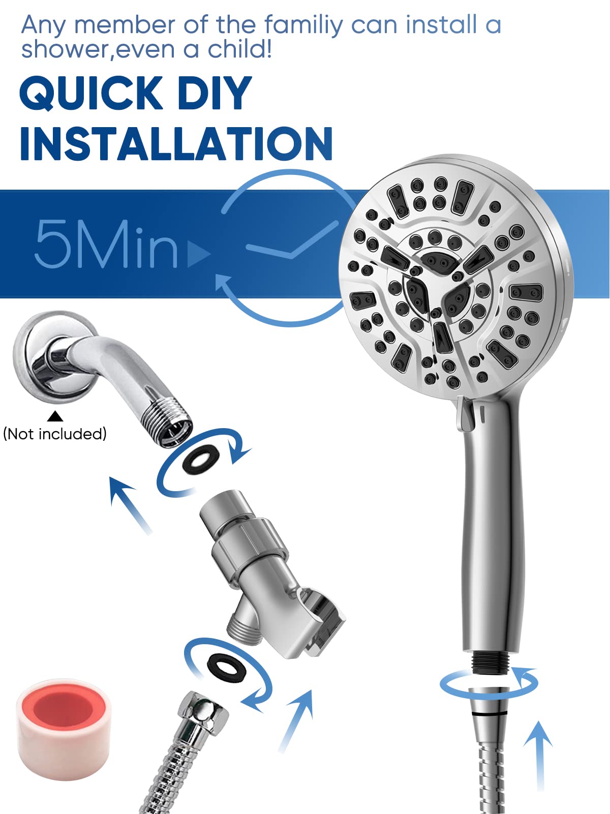 Pavezo wide fan mode for large-area rinsing and gentle spray