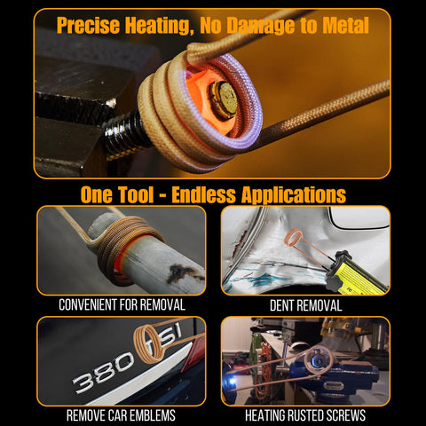 Pawcute induction heater used on metal bolts in seconds