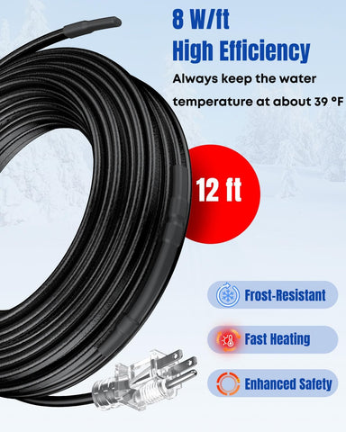 Pawfly 12 ft length covers long pipes and distant outlets.