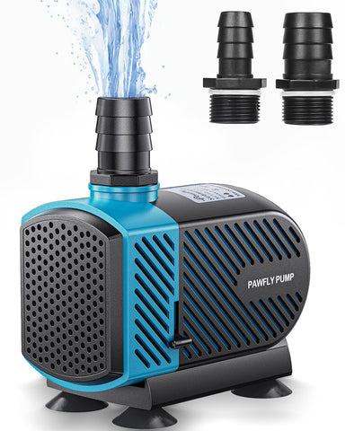 Pawfly 800 GPH pump front view, compact and energy-efficient for tanks