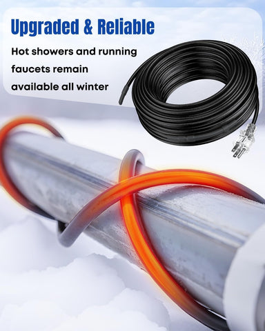 Pawfly heat tape power cord connected, illustrating easy setup