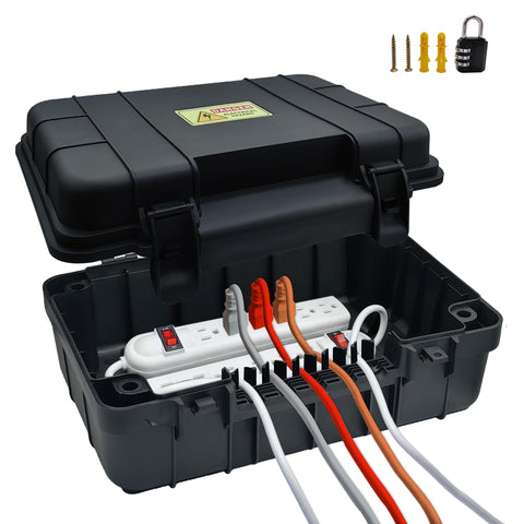 Paxboxtech large outdoor box exterior with ample space for outlets and cords