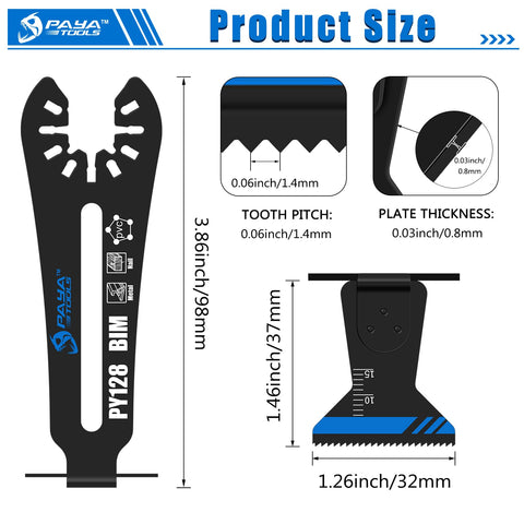PAYA TOOLS blade with heat- and corrosion-resistant black coating
